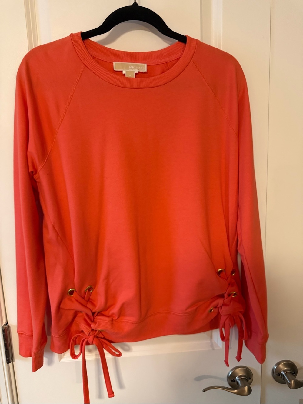 MICHAEL Michael Kors Coral Long-Sleeve Tie-Hem Lightweight M